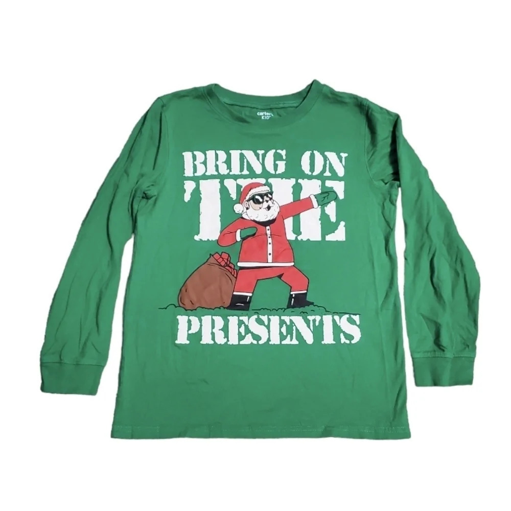 Carter's Kid Boy's Christmas Santa Long Sleeved Shirt 10